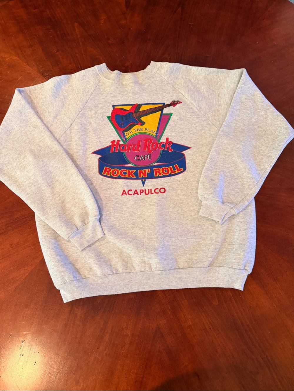 Hard Rock Cafe Acapulco Rock N' Roll sweatshirt Gray Size Large